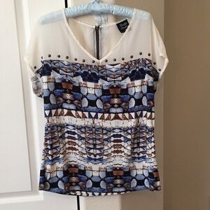NWOT - Knapp Studio blue and cream print t…